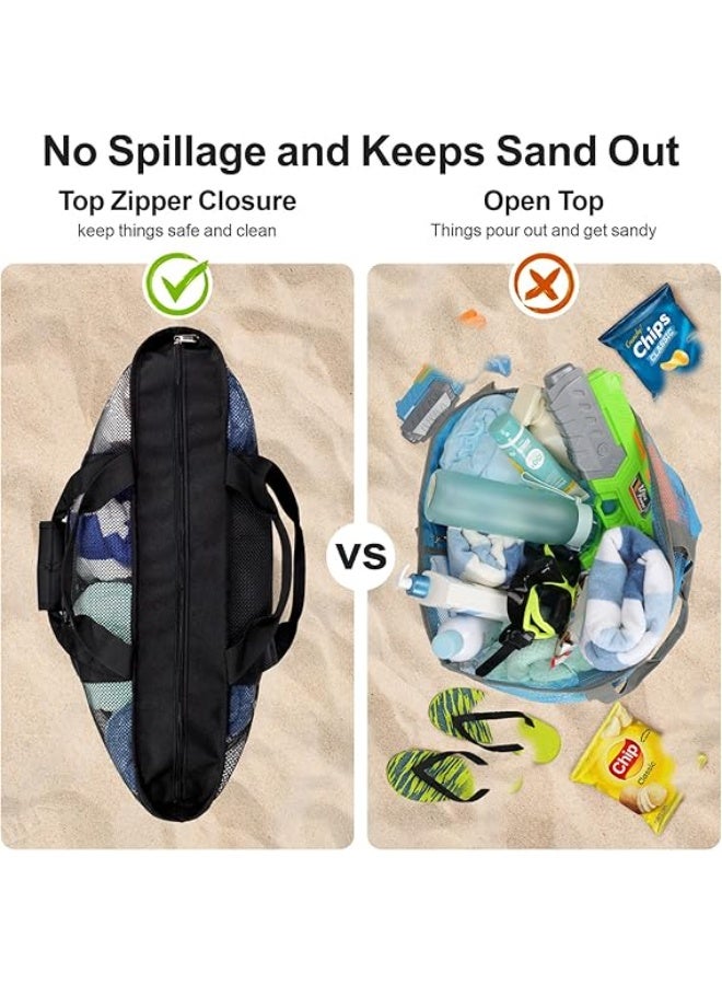 DIOTTI Extra Large Mesh Beach Tote Bag with 8 Pockets, Quick-Dry, Lightweight & Durable Pool Bag for Towels, Clothes, Slippers, Toys, Toiletries, Travel & Outdoor Use (43*39*20 cm) - Image 4