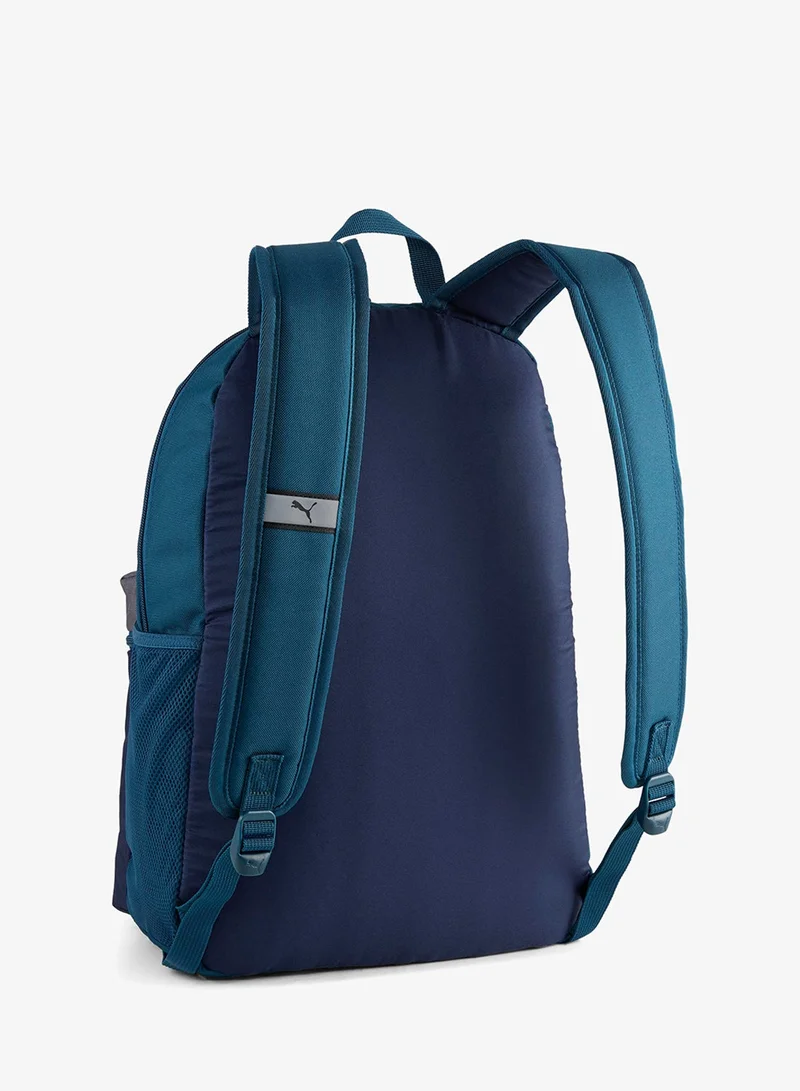 Puma Midnight Petrol-Moody Gray Phase Color Block Backpack  | Best Price UAE