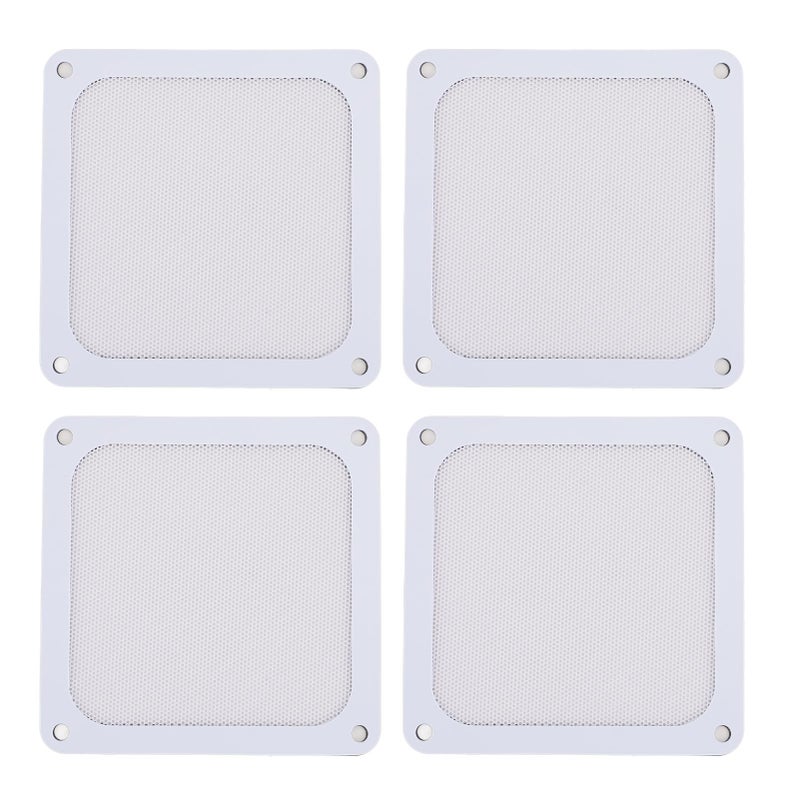 White Magnetic Dust Filter Frame 4PCS 120mm PVC Fan Mesh Grills For PC Computer Case Ventilation - Image 2