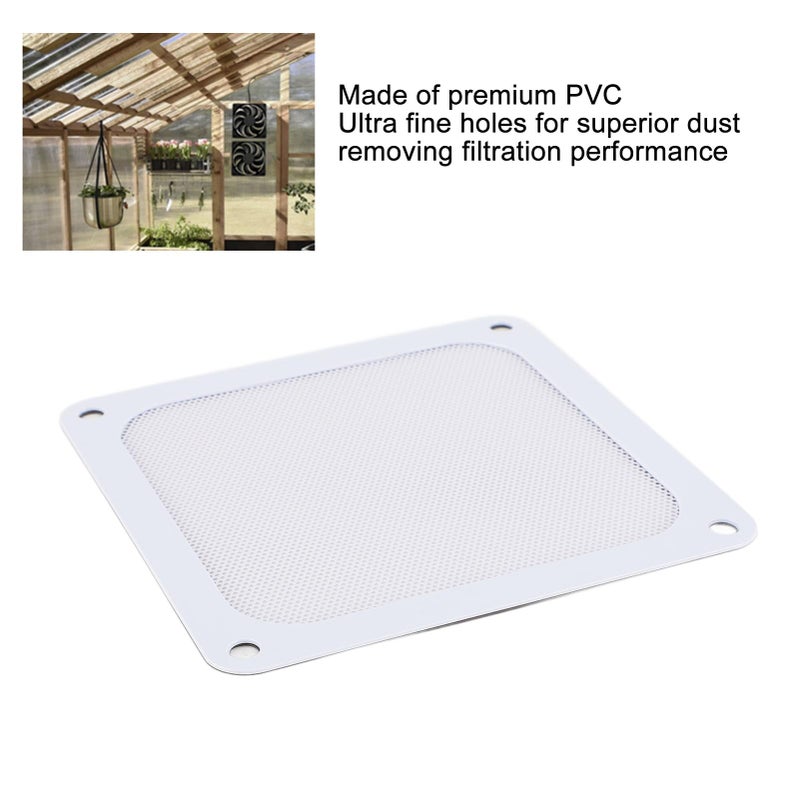 White Magnetic Dust Filter Frame 4PCS 120mm PVC Fan Mesh Grills For PC Computer Case Ventilation - Image 5