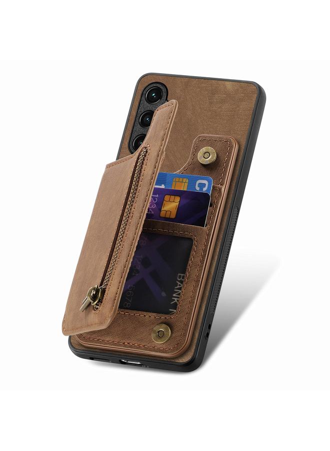 اس-توب جراب خلفي بسحاب من الجلد بتصميم كلاسيكي لهاتف Samsung Galaxy A56 5G - Image 4