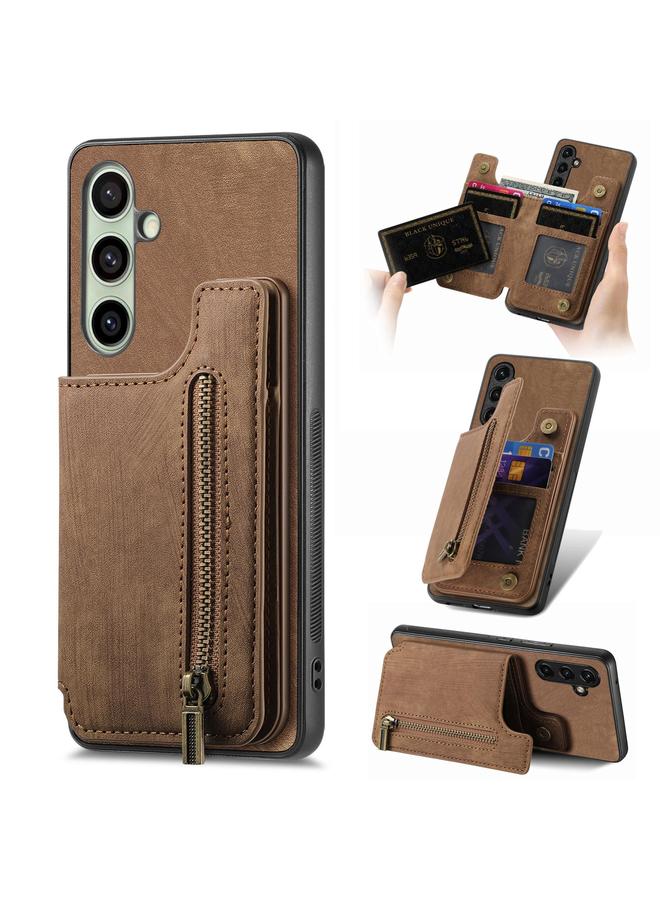 اس-توب جراب خلفي بسحاب من الجلد بتصميم كلاسيكي لهاتف Samsung Galaxy A56 5G - Image 1