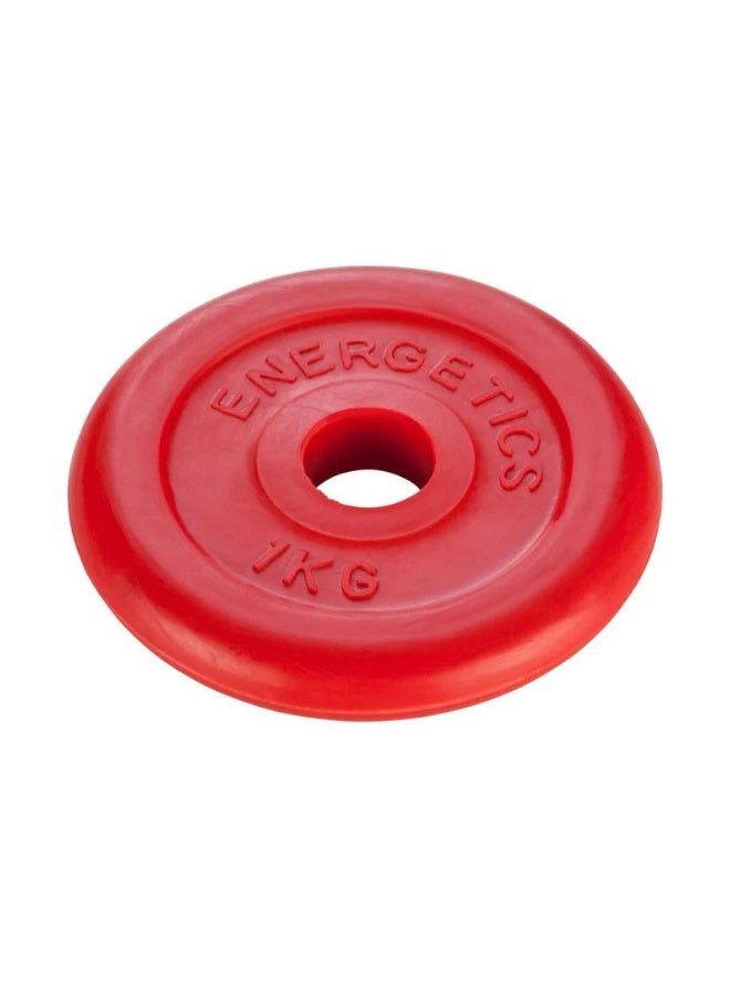 Energetics Rubber Disc – 15kg Red Weight Plate for Strength Training, Barbell Workouts & Home Gym