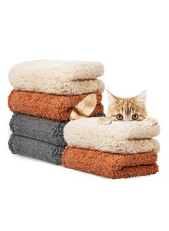 Y&D 6 Pieces Blankets Fluffy Fleece Dog Blanket Puppy for Small Medium Dogs Cat Soft and Warm Pet Blanket Anxiety & Stress Relief Gray/Beige/Khaki (31 x 24 Inch)  - Image 1