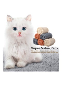 Y&D 6 Pieces Blankets Fluffy Fleece Dog Blanket Puppy for Small Medium Dogs Cat Soft and Warm Pet Blanket Anxiety & Stress Relief Gray/Beige/Khaki (31 x 24 Inch)  - Image 4