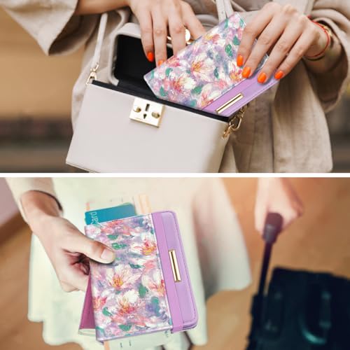 Coco Rossi Passport Holder Cover,Traveling Passport Case Cute Passport Wallet for Women,Spring Garden - Image 3