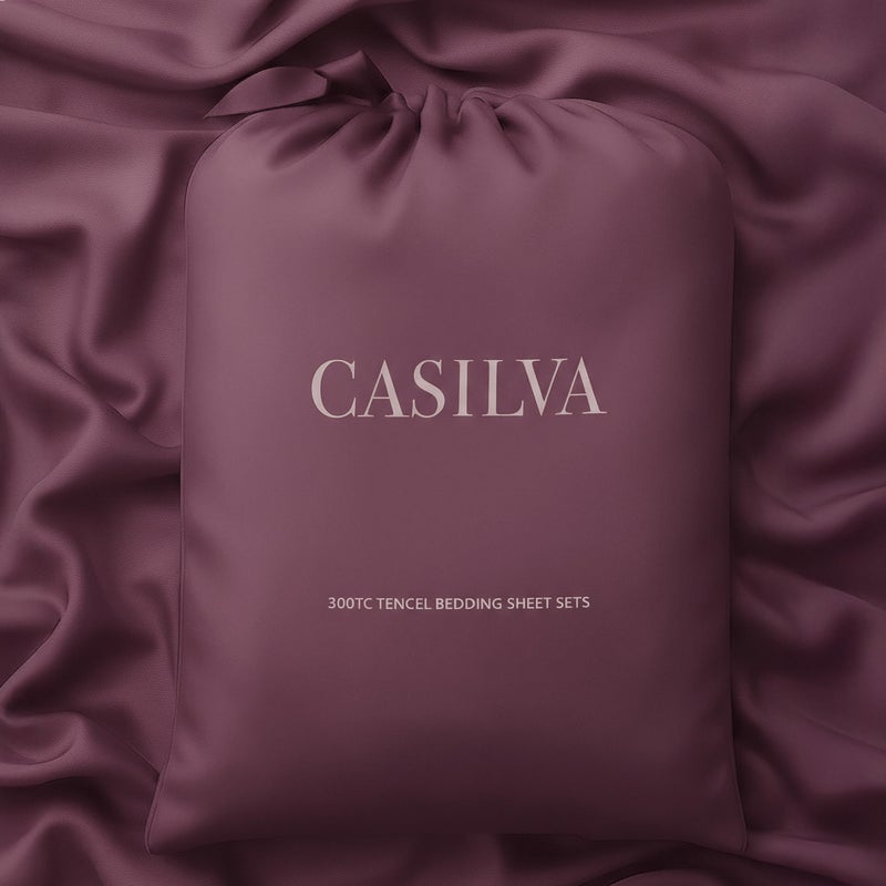 CASILVA Eucalyptus Sheets Infused with Silver for AntiOdor Softer Than Silk Fibers More Cooling Than Cotton Perfect for Hot Sleepers Sensitive Skin 100 Tencel Lyocell Queen Sheet Set - Image 2