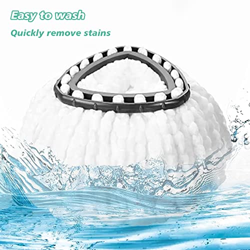 XHMAXE 10 PCS Spin Mop Replacement Head,100% Microfiber Mop Heads Replacements with Triangle Spin Mop Head, 360 Degree Round Spin Mop Replacement Head for Easy House Cleaning Floor Mopping - Image 4