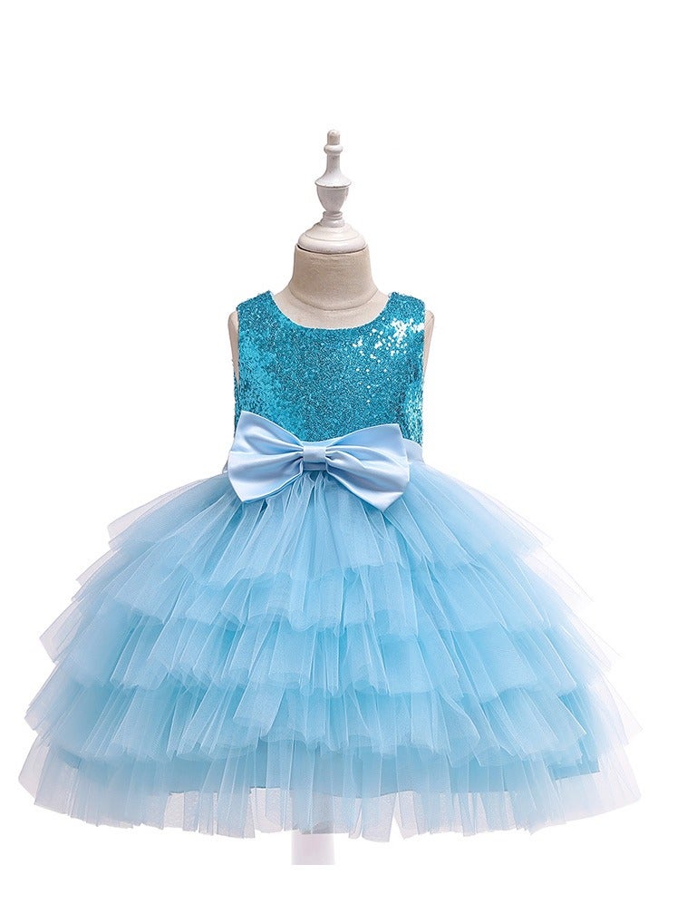 Princess Flower Sleeveless Maxi Dress blue - Image 1