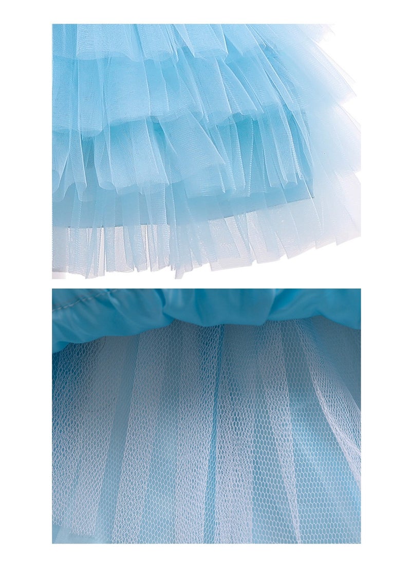 Princess Flower Sleeveless Maxi Dress blue - Image 4