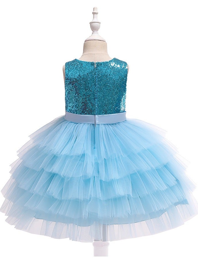 Princess Flower Sleeveless Maxi Dress blue - Image 2