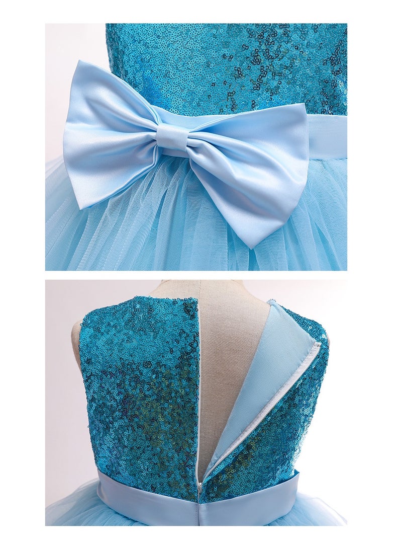 Princess Flower Sleeveless Maxi Dress blue - Image 3