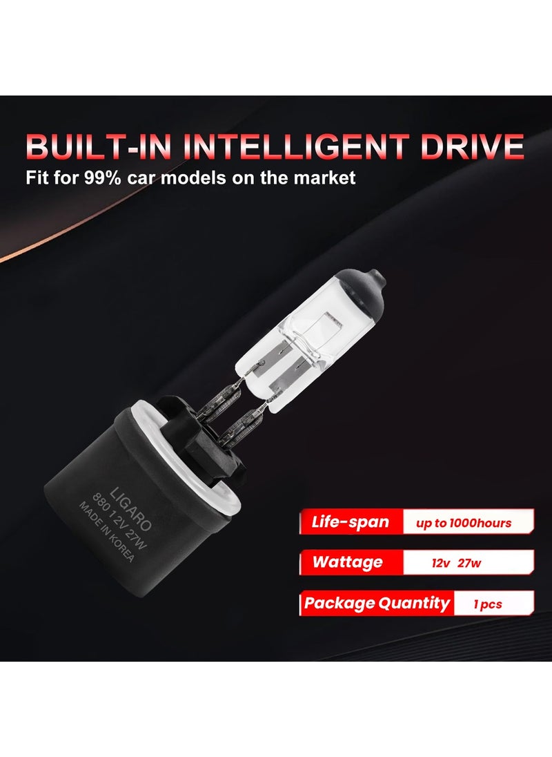 LIGARO - Ligaro 880 12V 27W Halogen Headlight Bulbs Ultra Bright 5000K Filament Light with 620 Lumens and 1000 Hours Lifespan 1pcs BL 10305 - Image 1