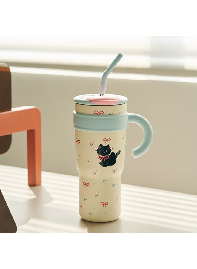 April Insulated Mug, Large Capacity Ice Cup, Stainless Steel Water Bottle, Stylish Cup For Women, Birthday Gift, New Year Present