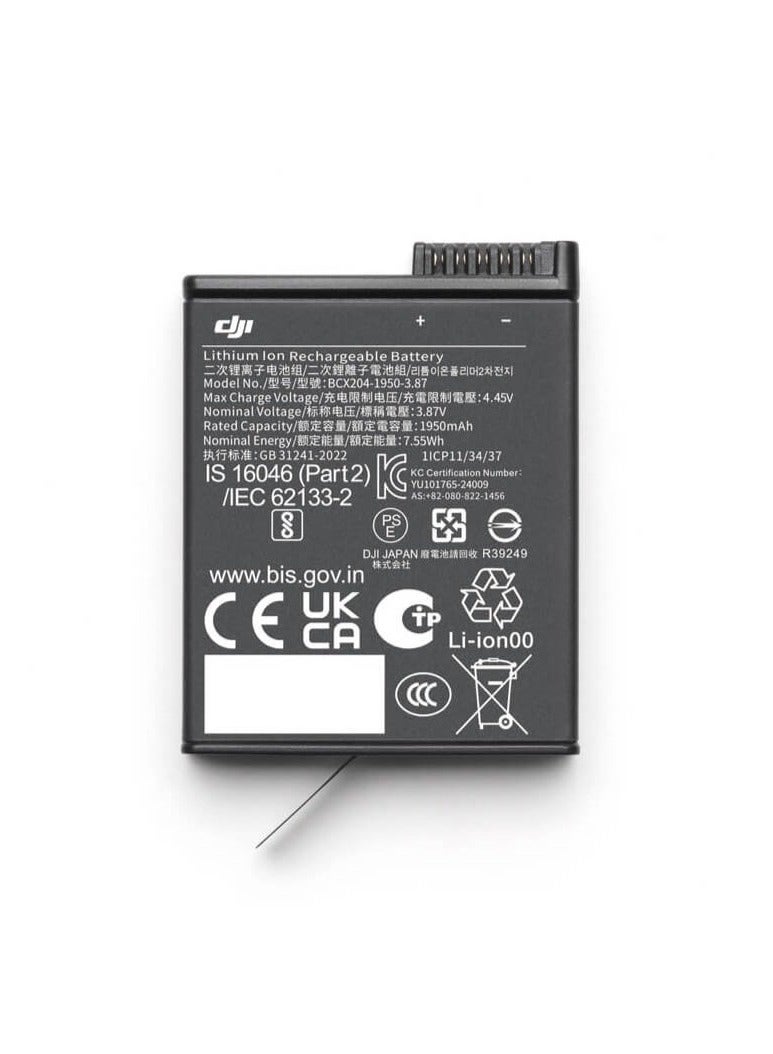 dji Osmo Action Extreme Battery Plus (1950 mAh) – Compatible with DJI Osmo Action 3 / 4 / 5 Pro / 6 and Osmo 360 - Image 2