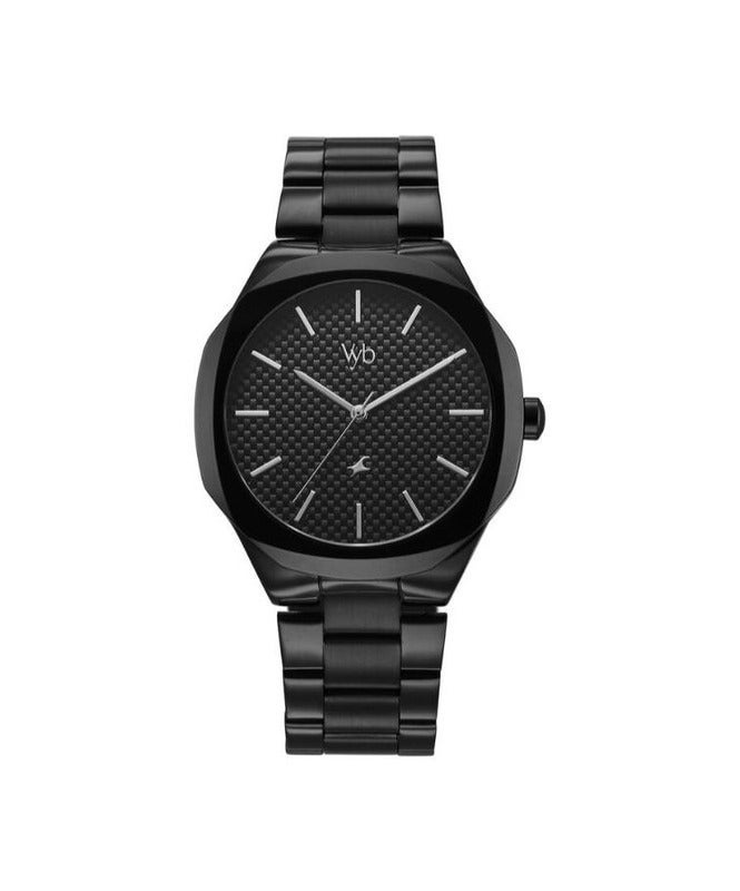 fastrack Vyb Challenger Fastrack By Titan Quartz Analog Black Dial & Stainless Steel Strap Watch For Men fv30033nm01w - Image 1