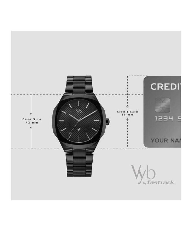 fastrack Vyb Challenger Fastrack By Titan Quartz Analog Black Dial & Stainless Steel Strap Watch For Men fv30033nm01w - Image 3