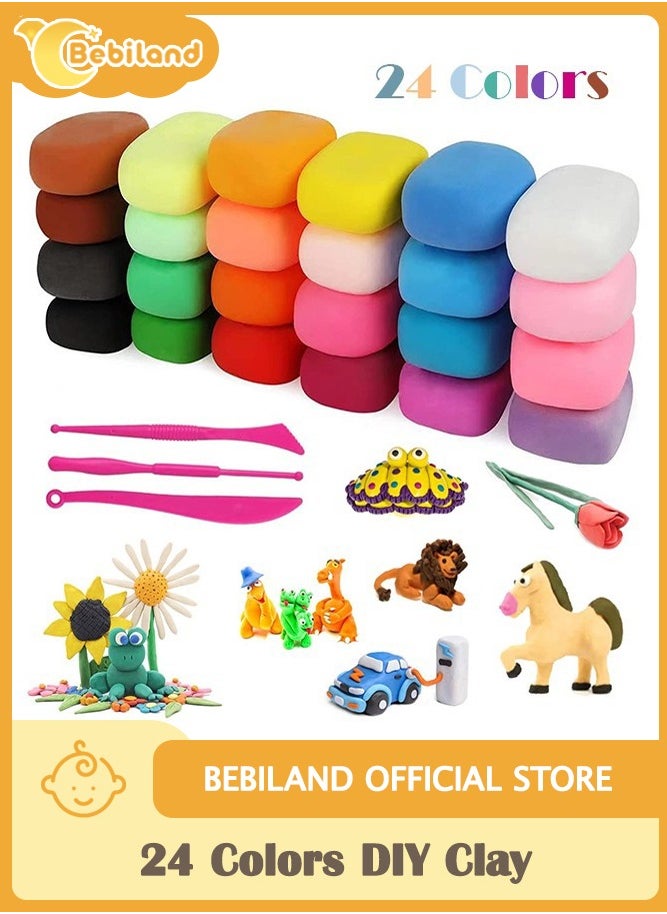 Bebiland - 24 Colors DIY Plasticine for Kids Education, Super Light Modelling Clay Interactive Toy - Image 1