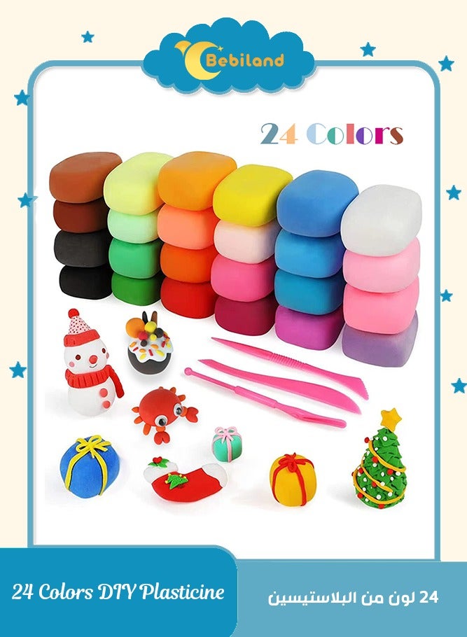 Bebiland 24 Colors DIY Plasticine for Kids Education, Super Light Modelling Clay Interactive Toy - Image 1