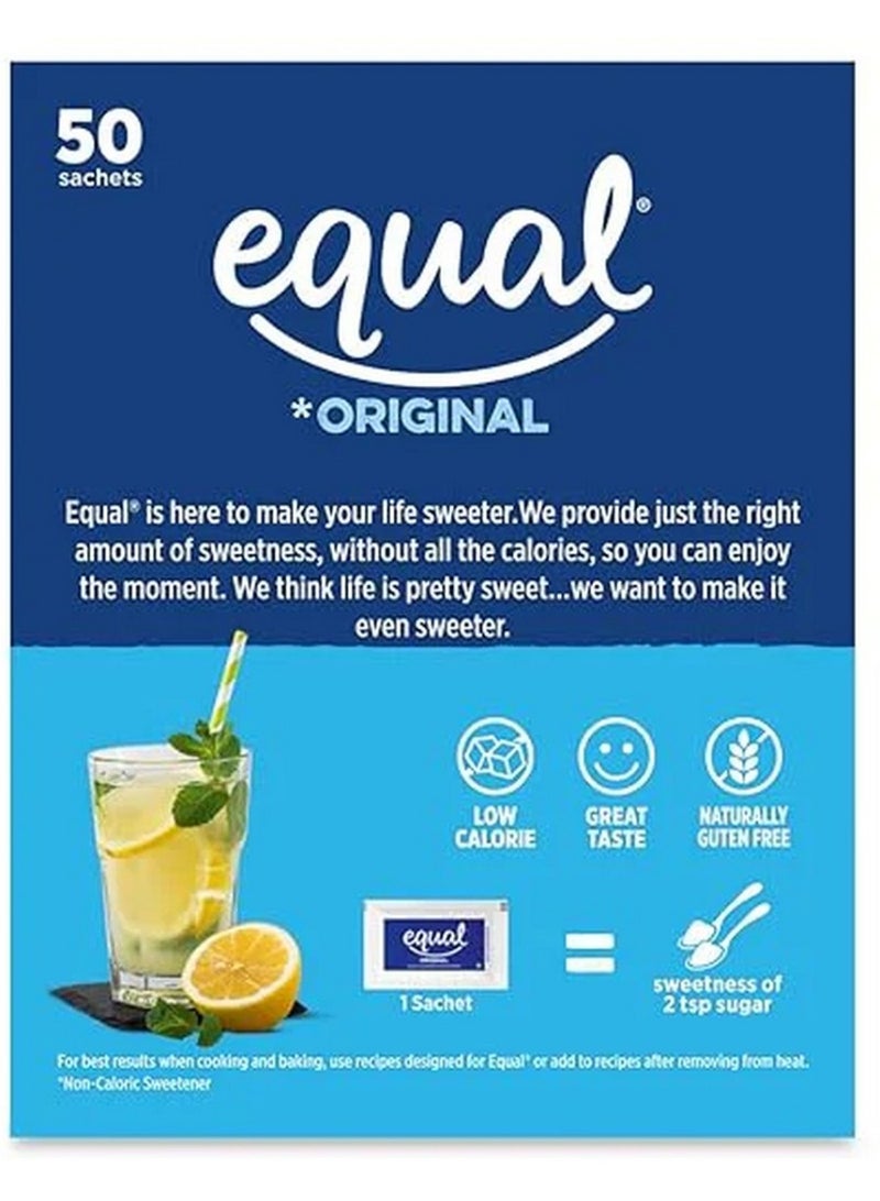 Equal Original Zero Calorie Sweetener Sugar Substitute Zero Calorie Sugar Alternative Sweetener Packets Sugar Alternative 50 Sachets 50 G - Image 2