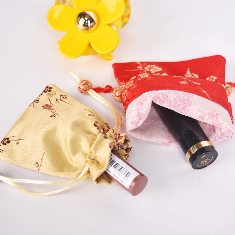 Baitaihem 14 Pcs Brocade Pounch Chinese Drawstring Jewelry Gift Bag Mixed Colors Random Pattern - Image 5