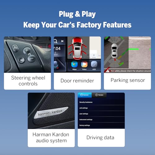 Eonon Car Stereo for BMW 3 Series 325i 330i M3 (E46) 1998-2006, Android 14 Wireless CarPlay Stereo, 9 Inch Touchscreen Android Auto Radio, Bluetooth/SWC/GPS, 3+32G - E46X7 - Image 3