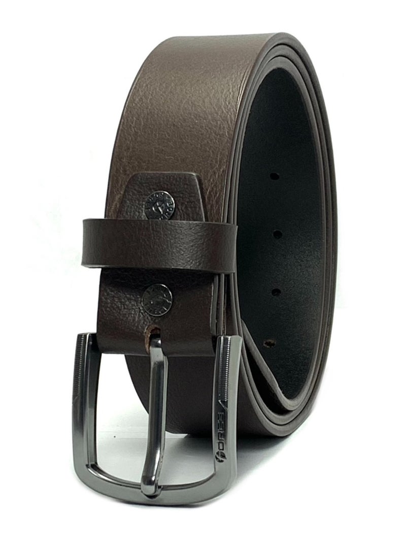 FORCE® Genuine Leather Belt Men in the GIFT BOX; Classic Jean Belt 40MM; Belts for men Casual KQ Pin Buckle - Image 5