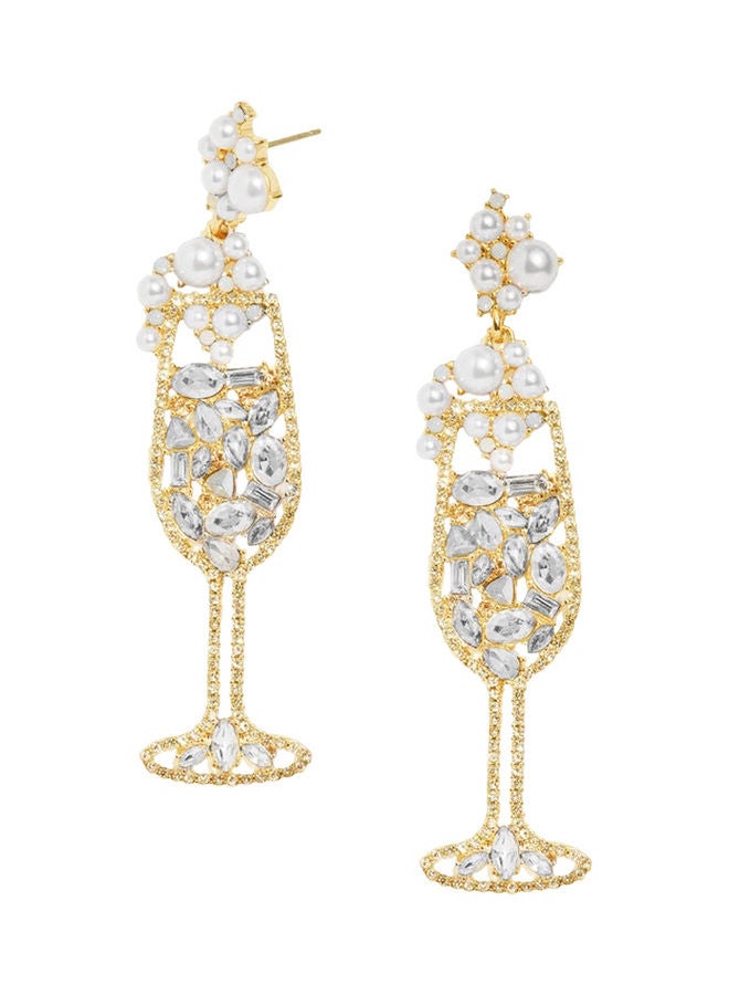 AIWANTO Glass Rhinestone Earrings - Image 1