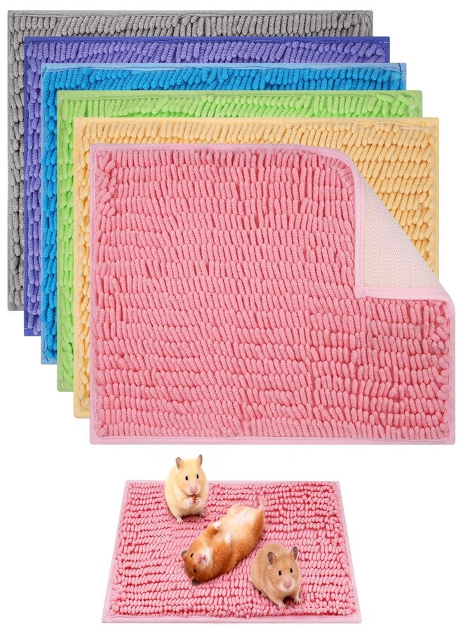 Huiguli 6 Pcs Guinea Pig Cage Liner, 20x12 Inch Washable Fleece Bedding Mats & Reusable Pee Pads for Rabbits and Small Animals (Multiple Colors) - Image 1