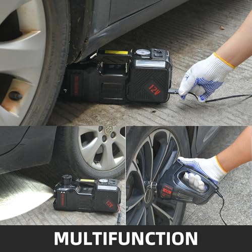 BENYAN Electric Car Jack kit 5 Ton 12V Electric Floor Jack Lift for Vehicle, Electric Hydraulic Jack Auto Repair Tool Set with Built-in Inflator and Impact Wrench for SUV Sedan Truck Tire Change - Image 4
