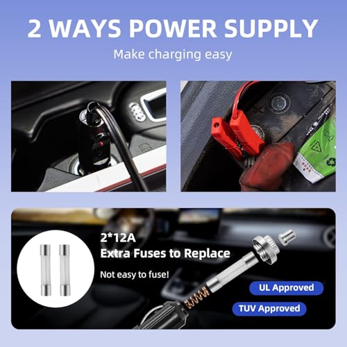 BENYAN Electric Car Jack kit 5 Ton 12V Electric Floor Jack Lift for Vehicle, Electric Hydraulic Jack Auto Repair Tool Set with Built-in Inflator and Impact Wrench for SUV Sedan Truck Tire Change - Image 5
