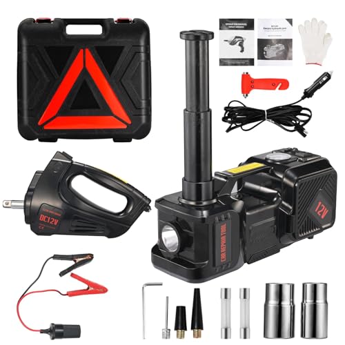 BENYAN Electric Car Jack kit 5 Ton 12V Electric Floor Jack Lift for Vehicle, Electric Hydraulic Jack Auto Repair Tool Set with Built-in Inflator and Impact Wrench for SUV Sedan Truck Tire Change - Image 1