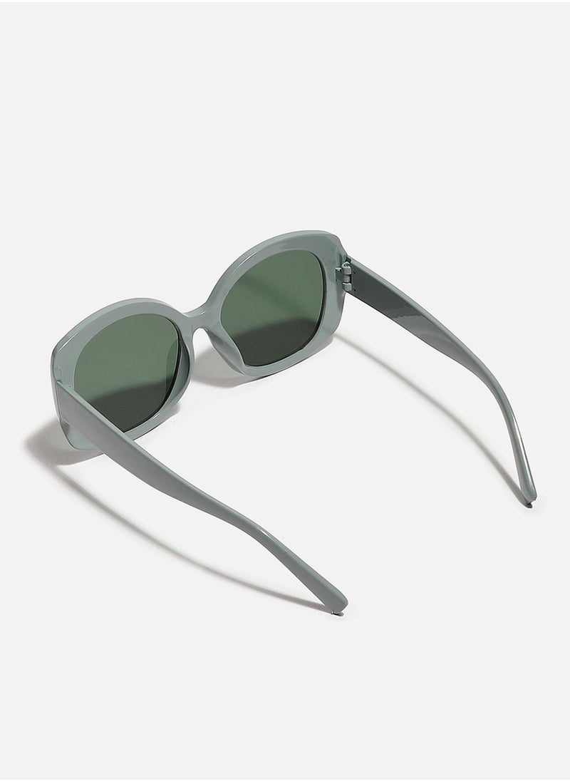 Haute Sauce Green Frame Retro Sunglass  - Image 3