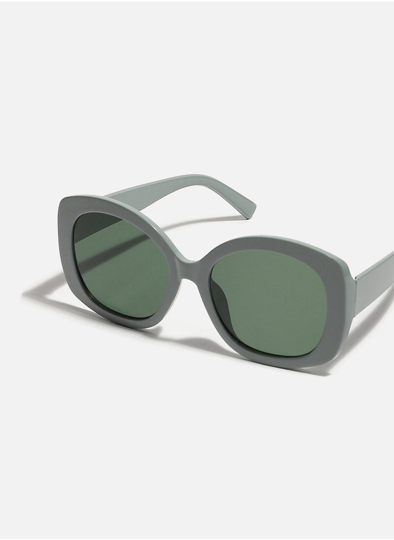 Haute Sauce Green Frame Retro Sunglass  - Image 4