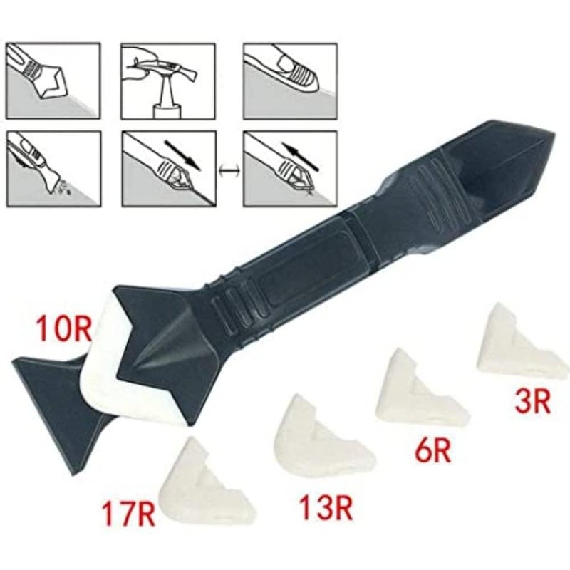 DRAWBRIDGE 3 in 1 Silicone Caulking Tool Kit, Stainless Steel Scraper Tool, Sealant Finishing Reuse and Replaceable 5 Pads, Caulk Remover Ideal for Kitchen - Image 4