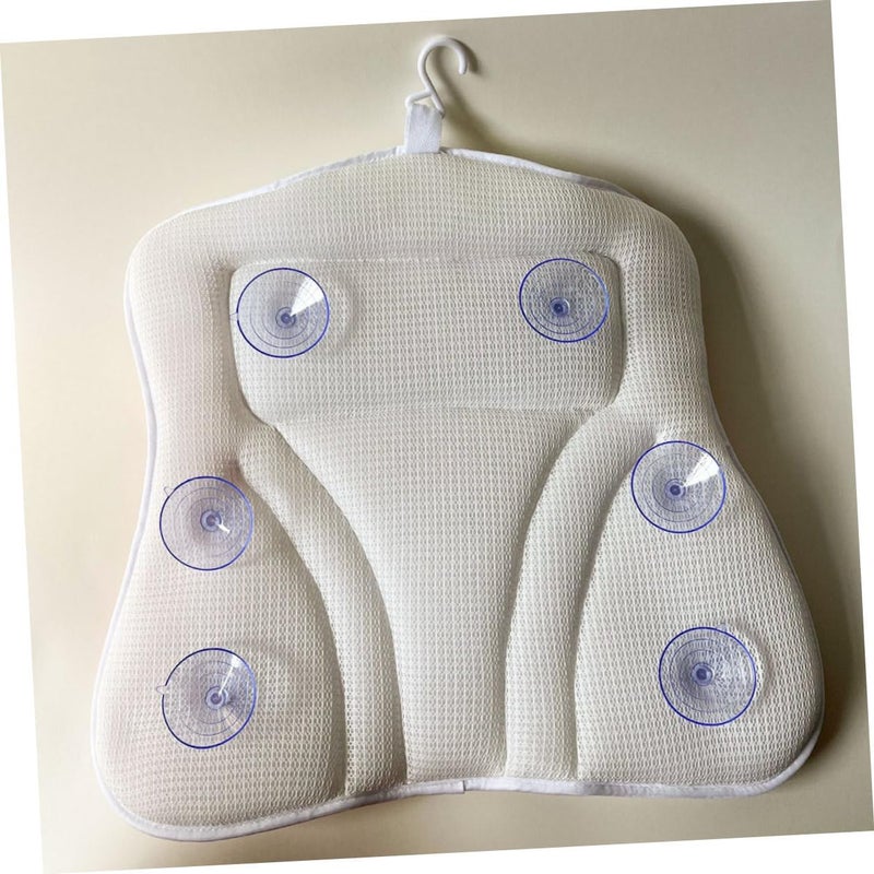 TEHAUX Bathtub Pillow with Suction Cups Spa Bath Pillow 48x42x10cm Breathable Mesh Non-Slip Bath Tub Head for Relaxing Soaking - Image 4
