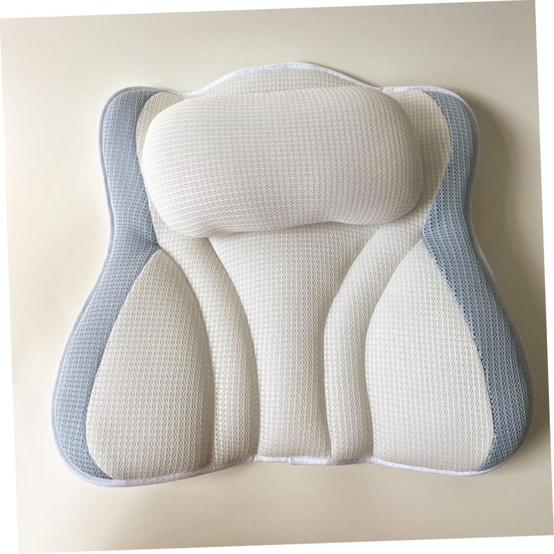 TEHAUX Bathtub Pillow with Suction Cups Spa Bath Pillow 48x42x10cm Breathable Mesh Non-Slip Bath Tub Head for Relaxing Soaking - Image 3