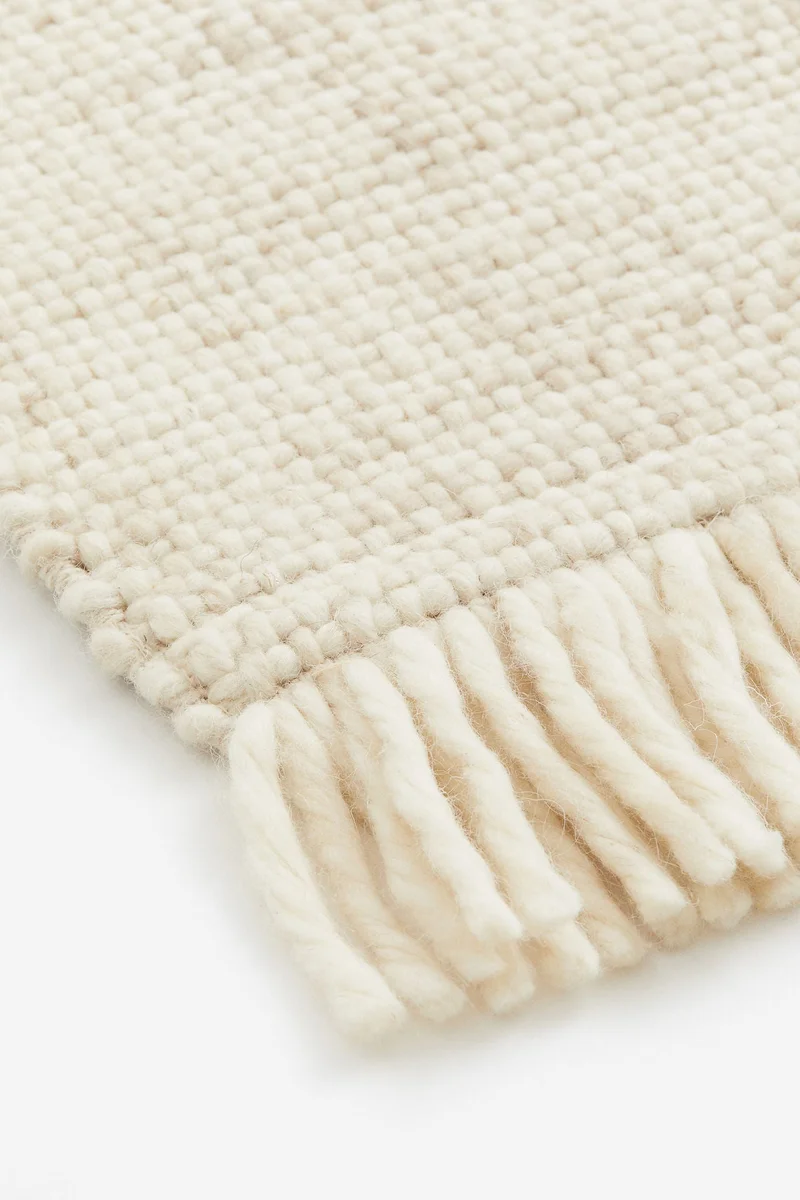 H&M Fringed Wool-Blend Rug