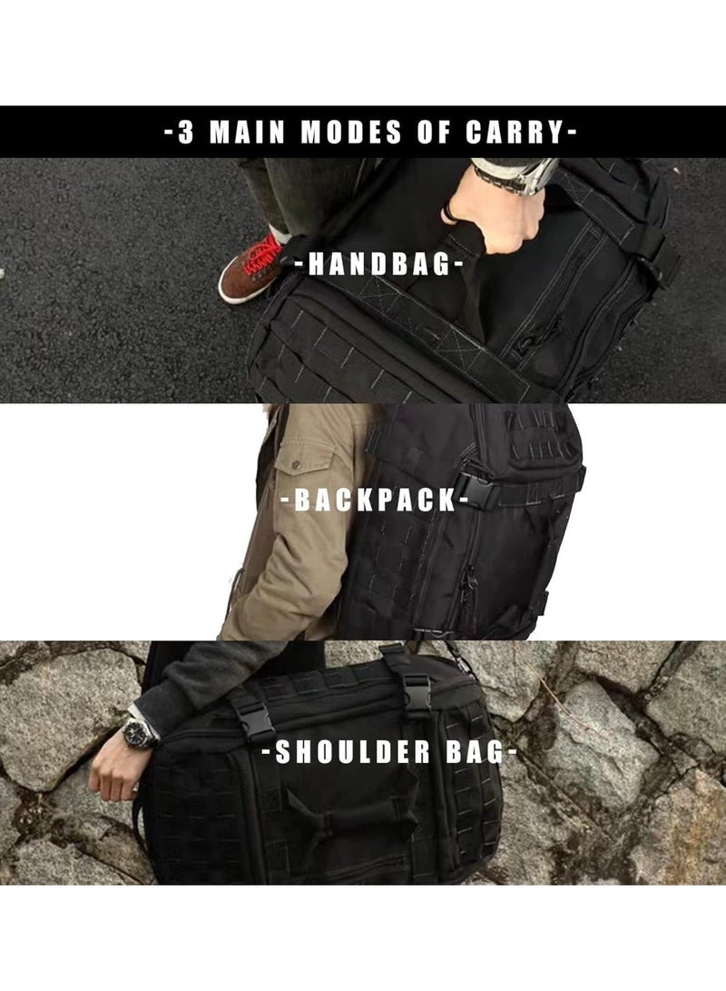 80L Large Tactical Duffle Bag For Men, Travel Weekender And Gym Bag For Overnight Trips, Sports, Training And Outdoor Use, Black - Image 4