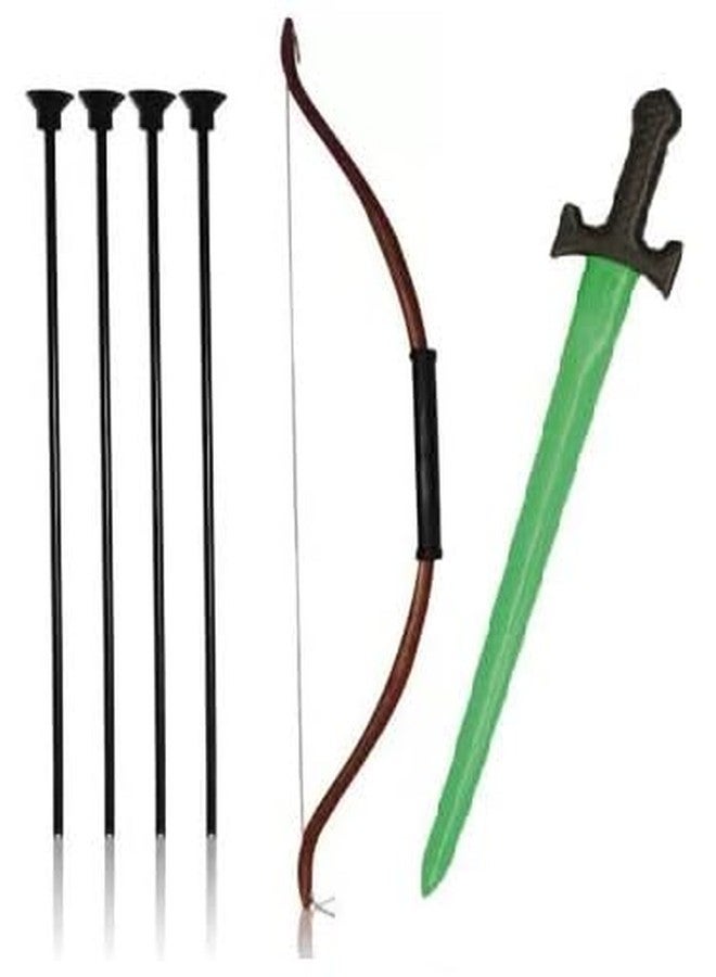 Perpetual Bliss Archery Bow And Arrow Set With Sword For Kids/With 4 Arrow/Strong String Thread/Sport |Dimension|Cm:12X5X60|Multicolor - Image 1
