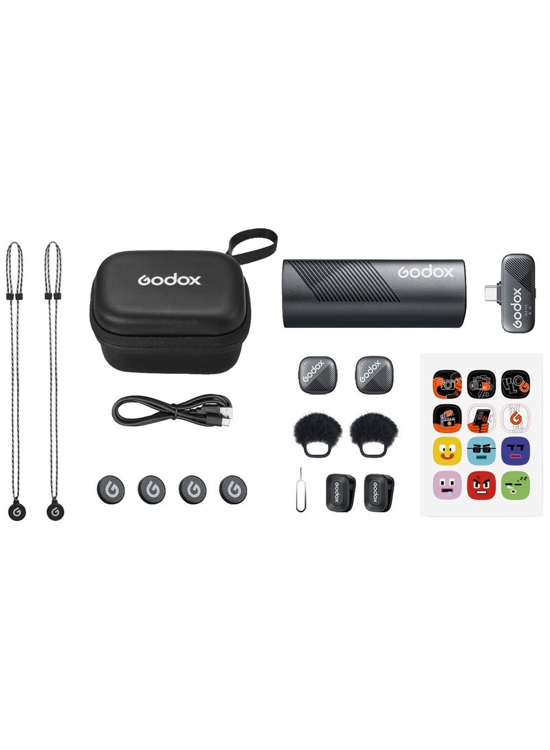 Godox Godox Cube-SC K2 2-Person Wireless Microphone System with Type C Black - Image 3