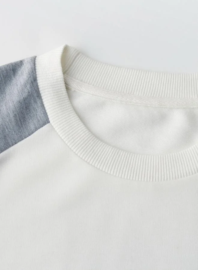 Take Two Men Color Block Long Sleeve Round Neck T-Shirt