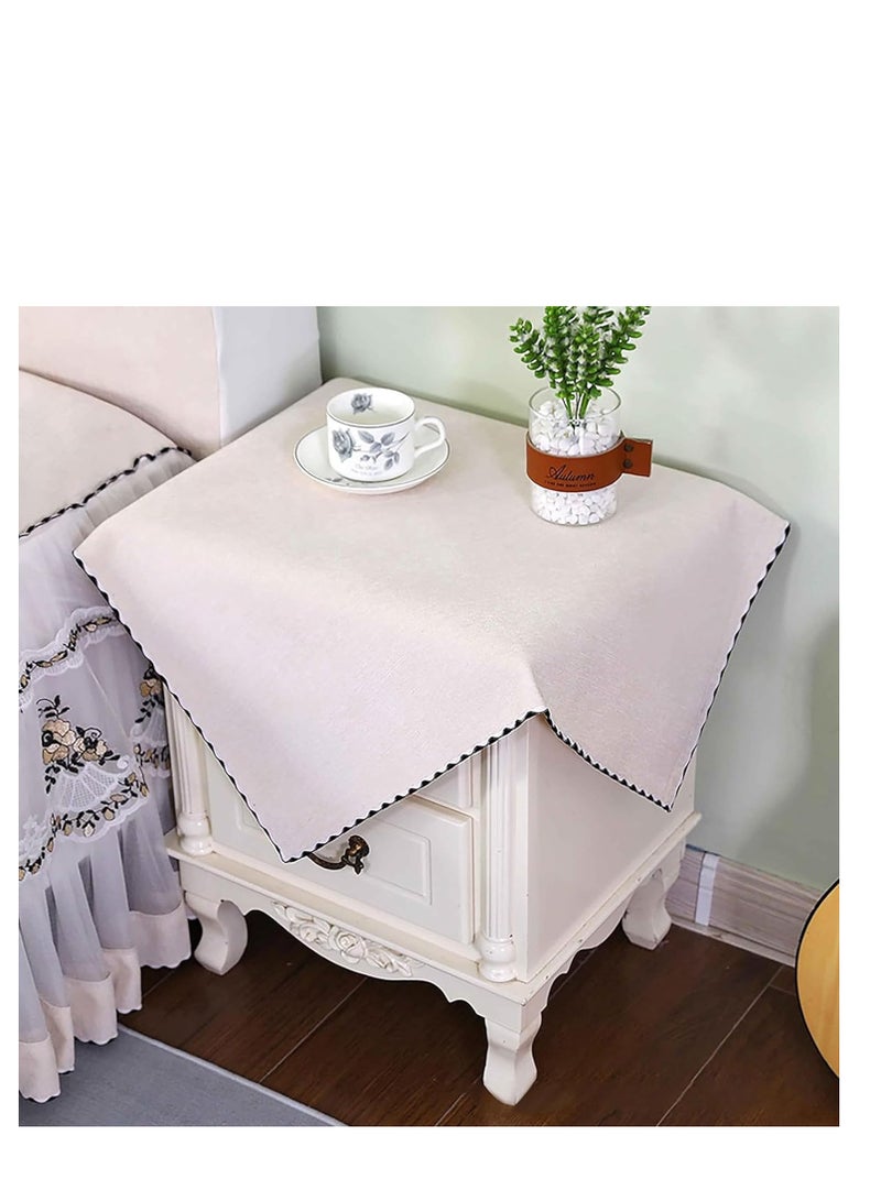 انقر لرؤية الصورة الكاملة غطاء السرير مربع غلاف السرير غلاف السرير غلاف السرير غلاف المائدة الصغيرة، مناسبة لخزانة السرير التلفزيون الميكروويف غسالة الغسالة الثلاجة أعلى غطاء الغبار - 20 × 20 بوصة