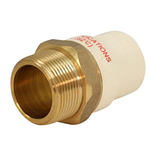 SUPPLYGIANT Supply Giant CSDQN336 Male x CPVC Adapter Transition Pipe Fitting Durable Over Molded One-Piece Design 1-1/4 in. lead-free Brass - Image 1