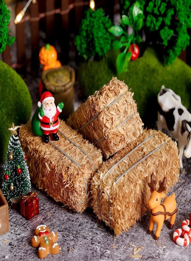 Maasechs 6 Pcs Mini Hay Bales Miniature Hay Bales for Decoration Small Decorative Straw for Christmas Nativity Scene, Western Themed Party Decorations (2.6 x 1.2 x 1.2 Inch) - Image 4
