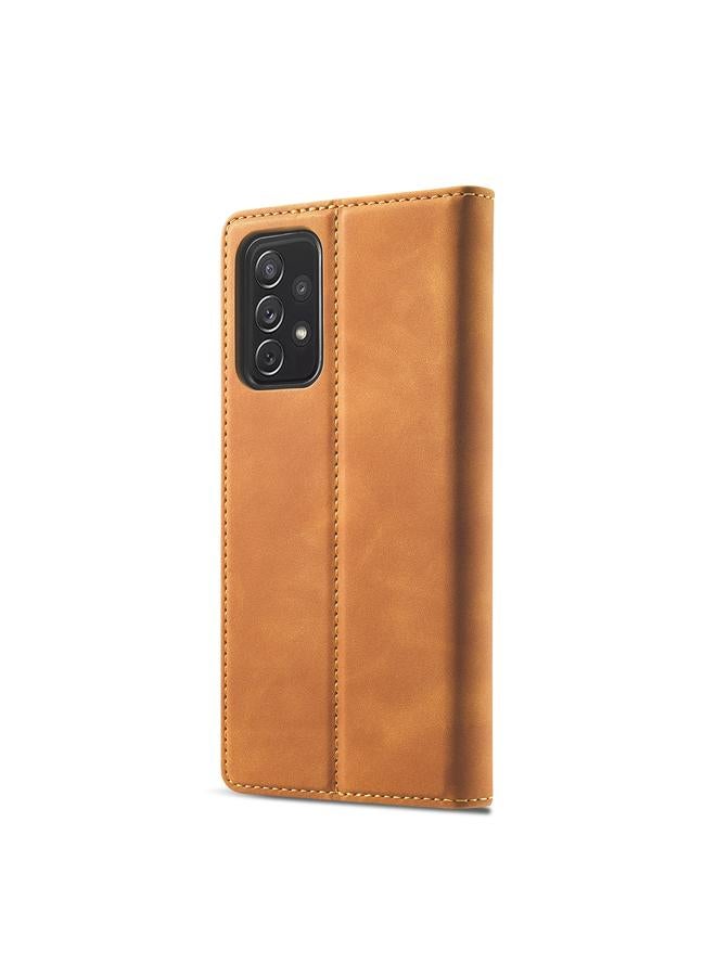 LC.IMEEKE Case For Samsung Galaxy A72 5G / 4G Strong Magnetism Ultra-thin Horizontal Flip Matte TPU + PU Leather Case with Holder & Card Slots & Wallet - Image 3