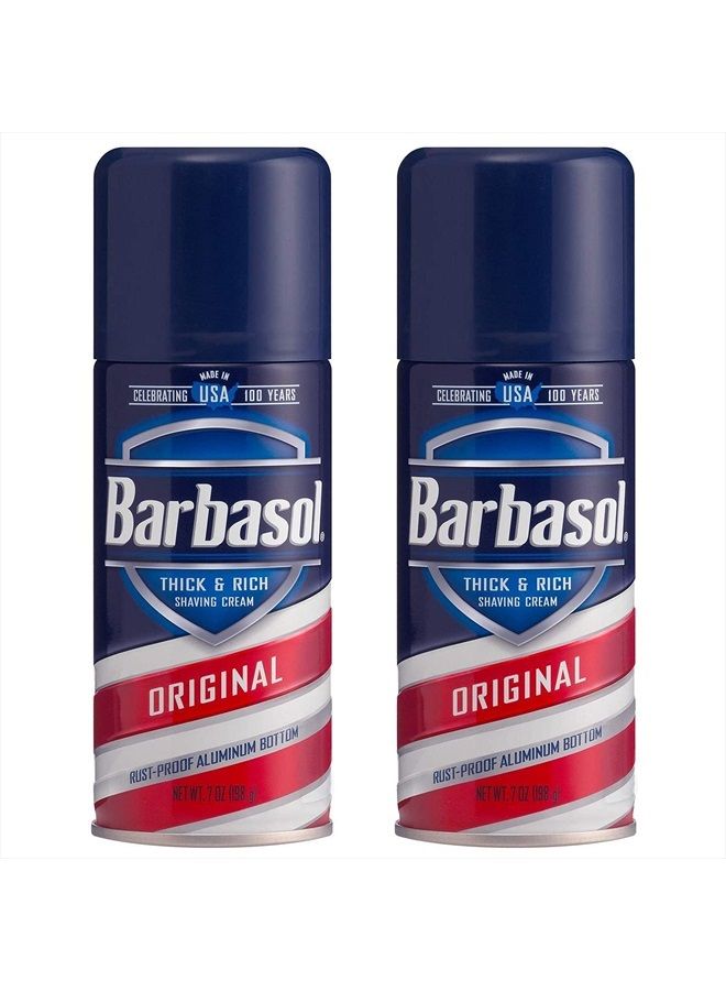 Barbasol Shave Cream 7 Ounce (Original, Pack of 2) - Image 1