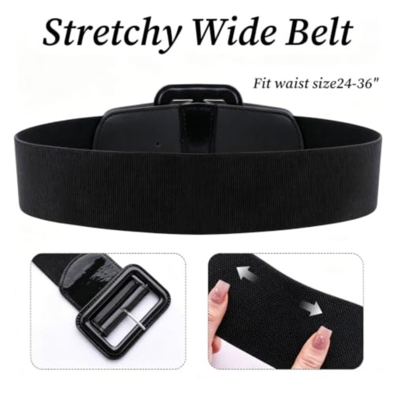 Stretchy Wide Women Belts Elastic Vintage Belts Fashion Ladies Waist Belt for Ladies Dress Shirts Accessories - Image 2