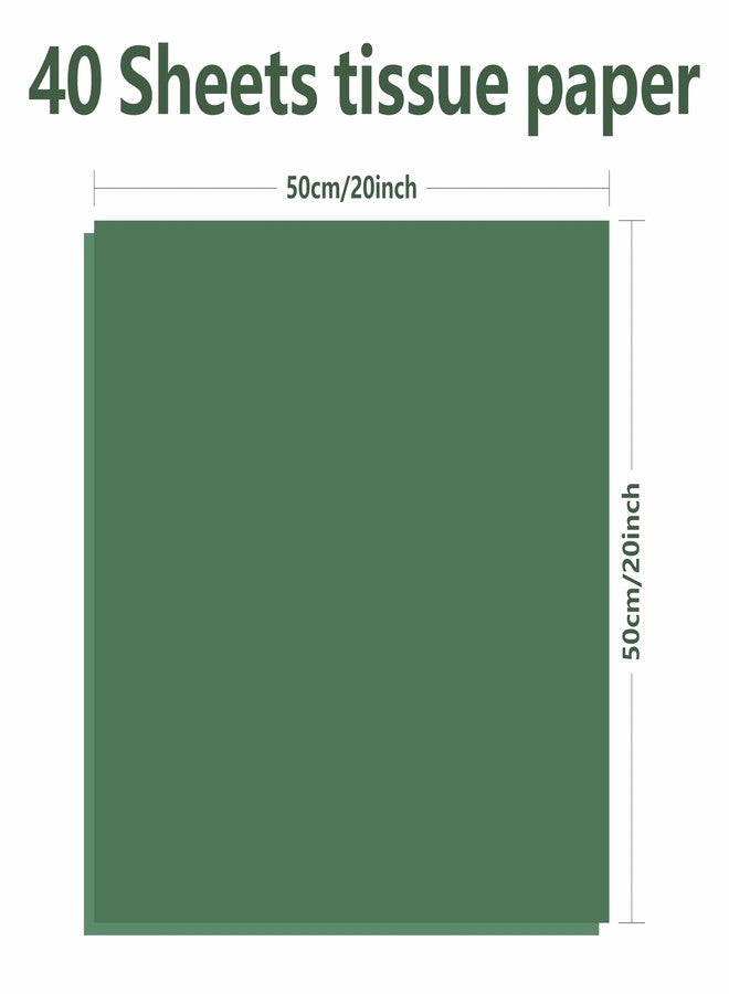 Luckonway 40 Sheets 20x20 Inches Forest Green Tissue Paper for Gift Bags – Bulk Gift Wrapping Paper for Christmas, Weddings, Parties & Art Crafts (Forest Green) - Image 2
