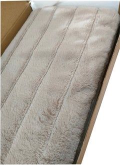 PACHA HOME 130x170 Double Layer Faux Fur Shawl, Perfect Match for Cold Days on the Sofa -Color:Beige.  - Image 5